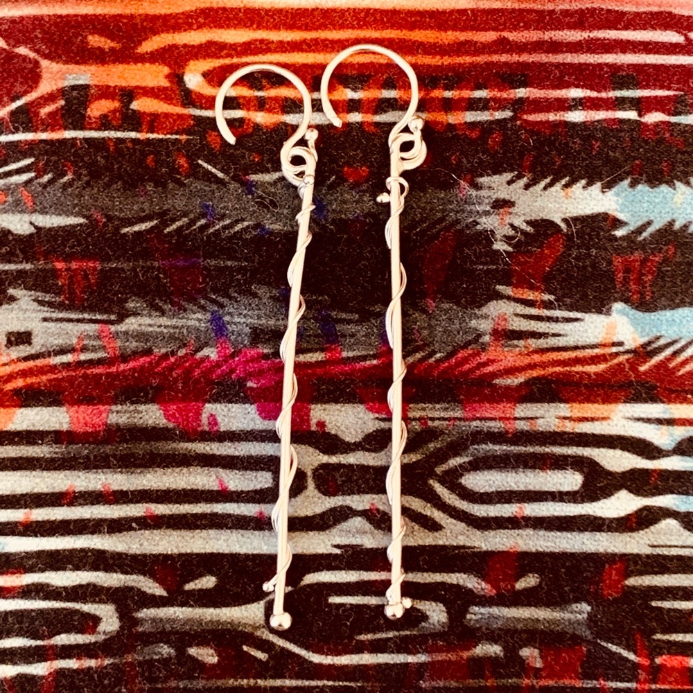 DONATED!  Sterling Silver Bar Earrings - Picture 3 of 16